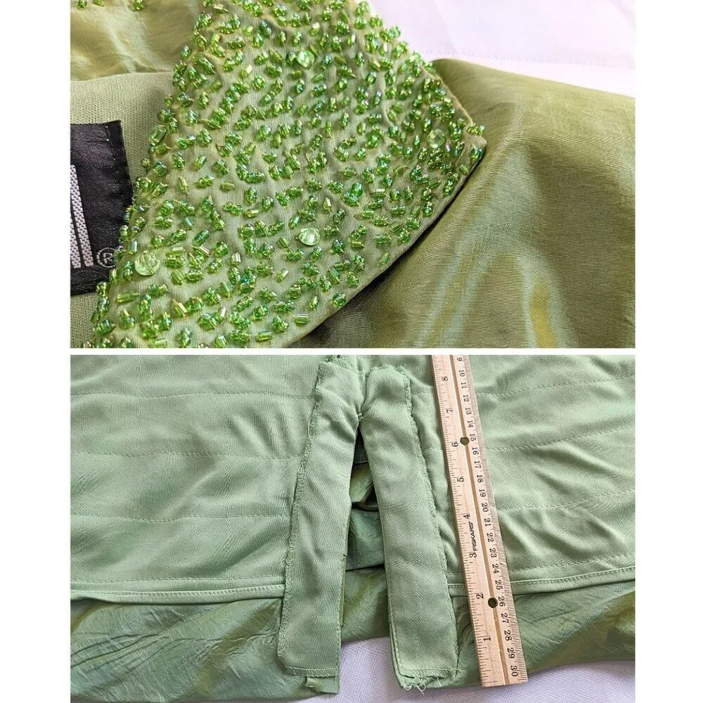 Vtg Y2K MARSONI Avocado Party Dress Jacket Set - The Nanny/Romy & Michele Sz 10
